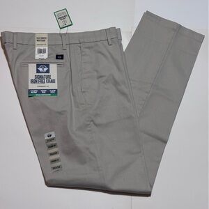 NWT DOCKERS KHAKI PANTS 34/34 STRAIGHT FIT IRON FREE